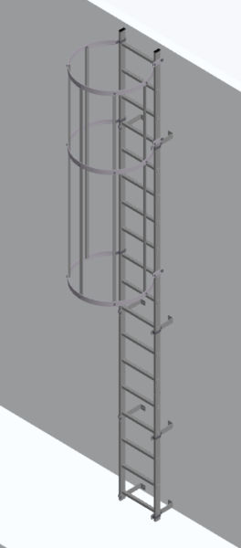 Hymer 9.24m Fixed Vertical Aluminium Ladder – Roof Hatch Access with Hoop