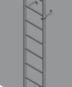 Hymer Fixed Vertical Aluminium Ladders– Ladder Only
