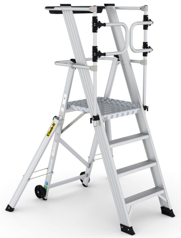 Climb-It 4 Tread Large Platform Folding Step with Safety Gates