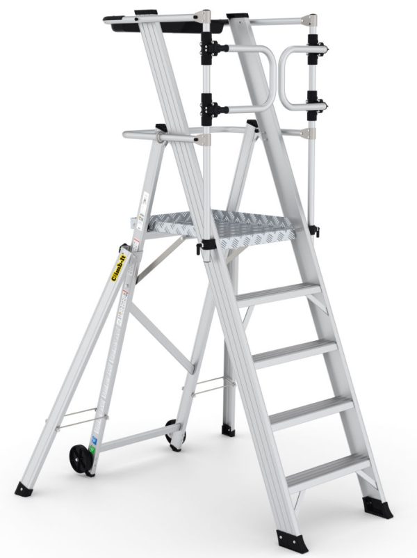 Climb-It 5 Tread Large Platform Folding Step with Safety Gates
