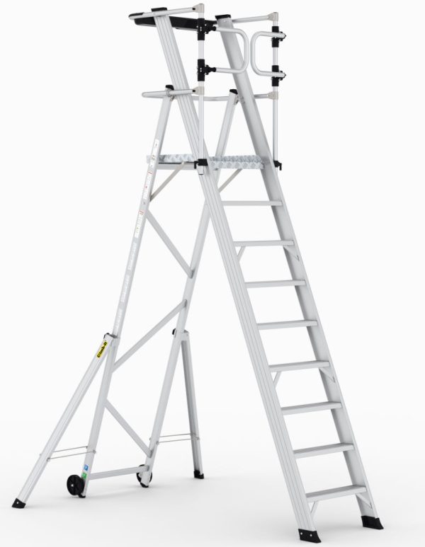 Climb-It 9 Tread Large Platform Folding Step with Safety Gates