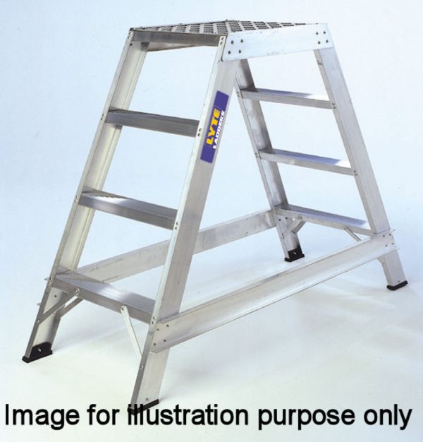 Lyte 4 Tread Fixed Industrial Double Sided Step Single Side Handrail