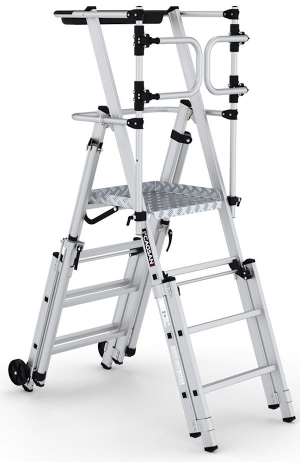 Climb-It Folding Telescopic Large Platform Steps with Safety Gate