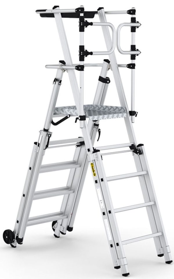 Climb-It 5+2 Treads Folding Telescopic Large Platform Step with Safety Gate