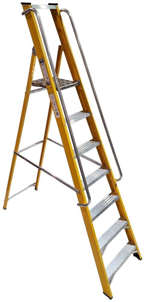 Lyte Magnastep Glassfibre Platform Step Ladders with Handrails