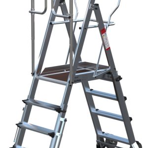 ALPHADECK 4-6 Rung Adjustable Podium Step Ladder