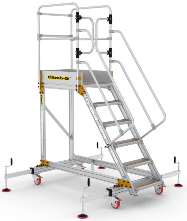 Climb-It 6 Tread Extra Large Platform Safety Step with Adjustable Stabilisers