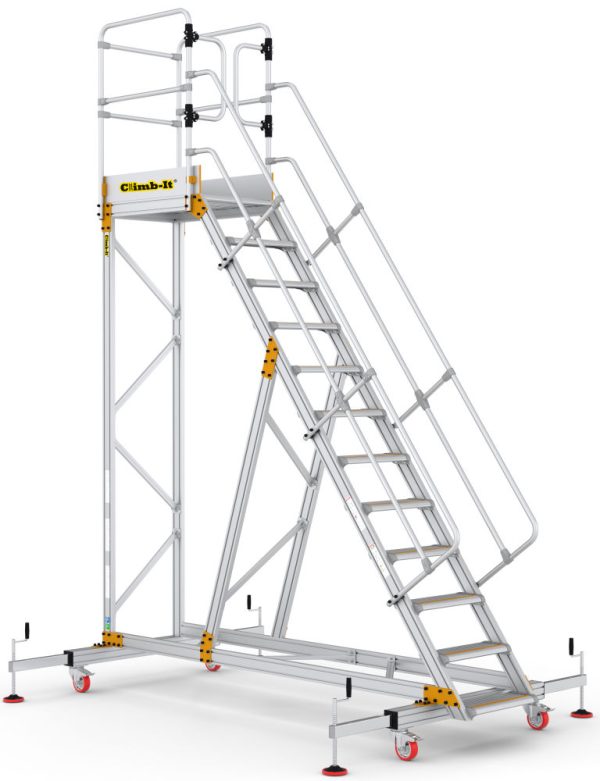 Climb-It 12 Tread Extra Large Platform Safety Step with Adjustable Stabilisers