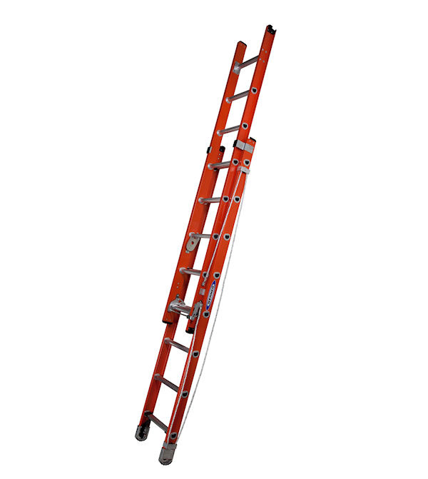 werner heavy duty fibreglass extension ladder with alflo rungs