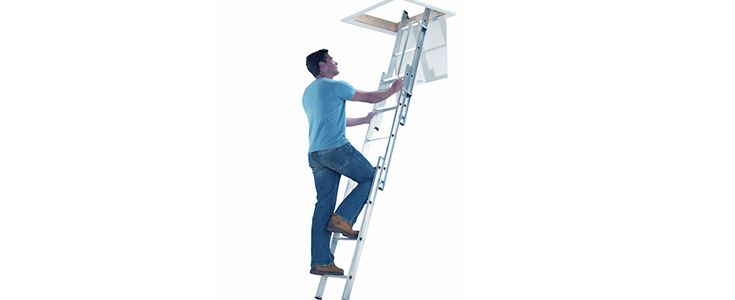 Loft ladder in use