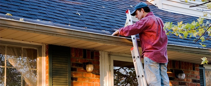 clearing gutters