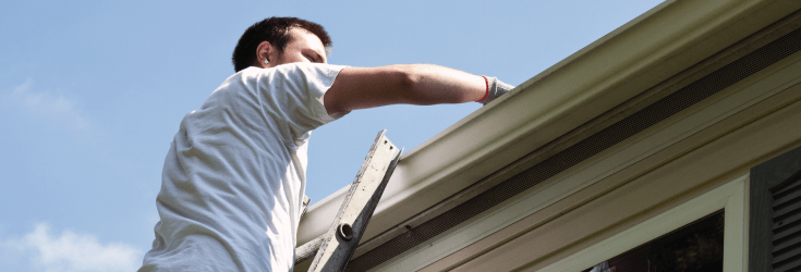 cleaning guttering