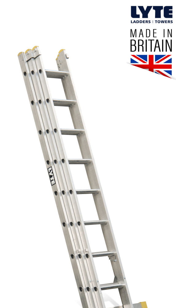 Lyte 2.0m 3-Section (EN131 Pro) Aluminium Extension Ladder