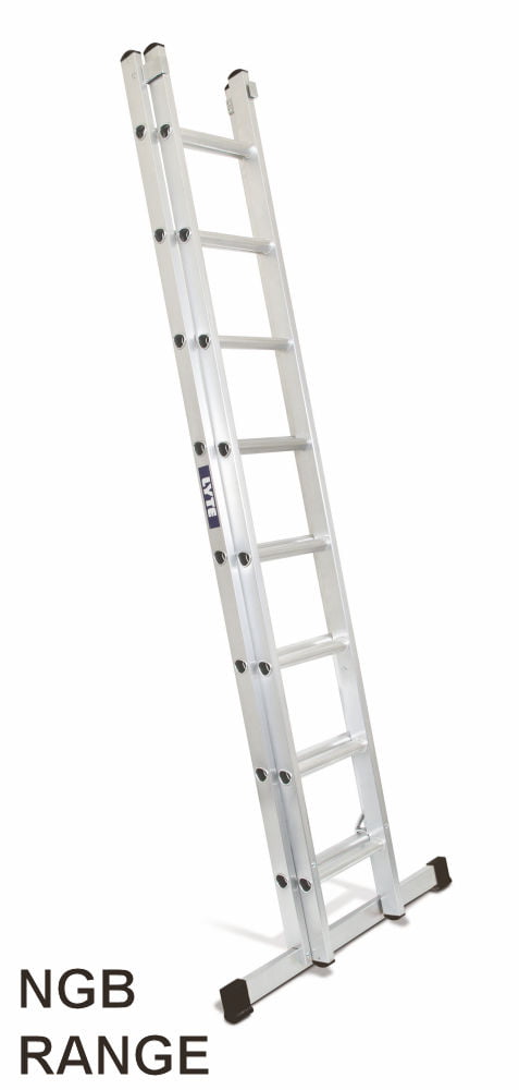 Lyte Industrial 2-Section (EN131 Pro) Aluminium Extension Ladders