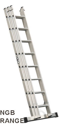 Lyte 3-Section Industrial (EN131 Pro) Aluminium Extension Ladders