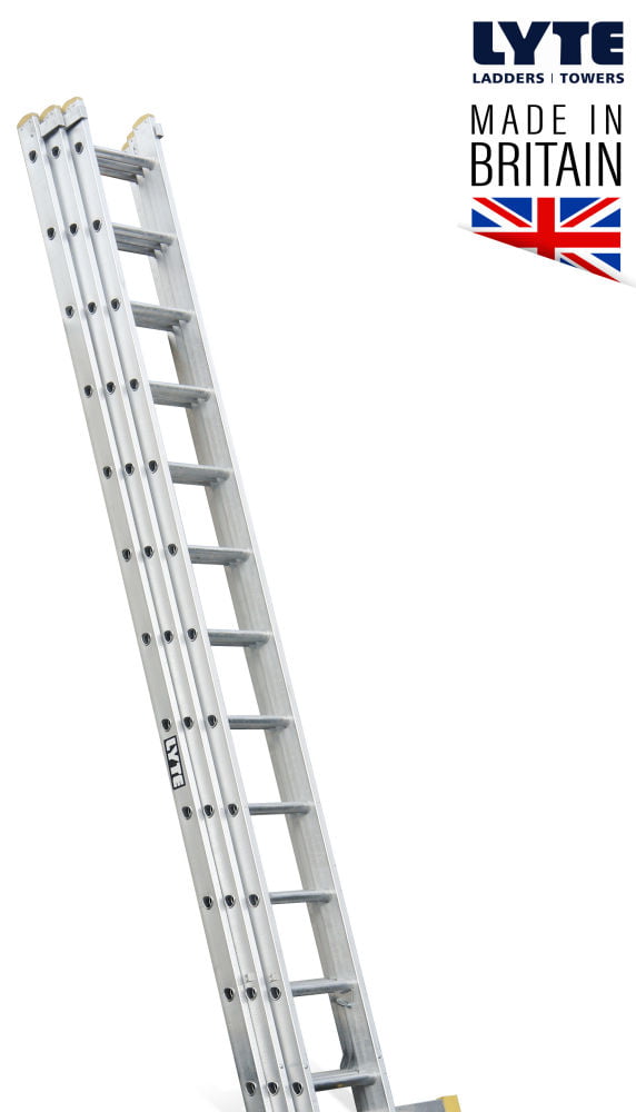 Lyte 4.0m 3-Section (EN131 Pro) Aluminium Extension Ladder