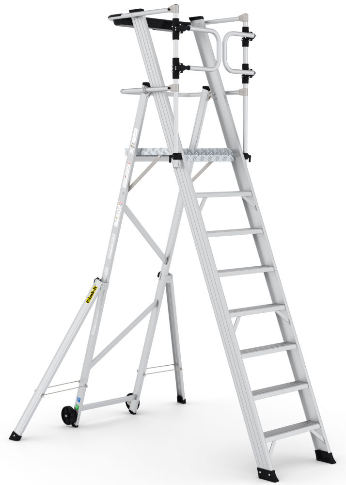 Climb-It 8 Tread Large Platform Folding Step with Safety Gates