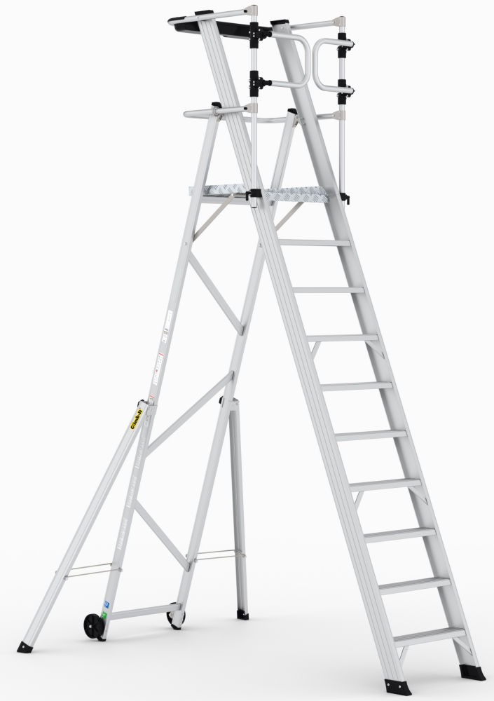 Climb-It 10 Tread Large Platform Folding Step with Safety Gates
