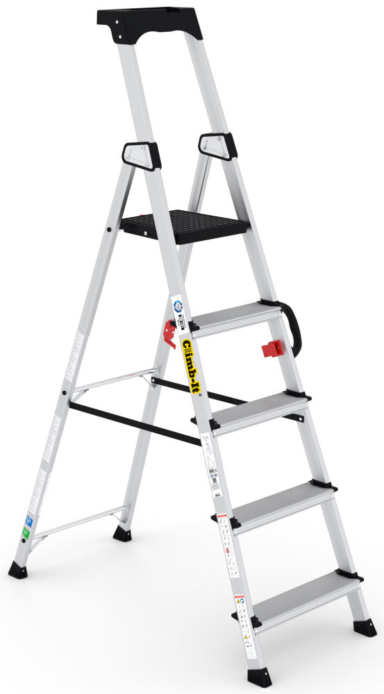 Climb-It 5 Tread EN131 Pro Step Ladder with Carry Handle