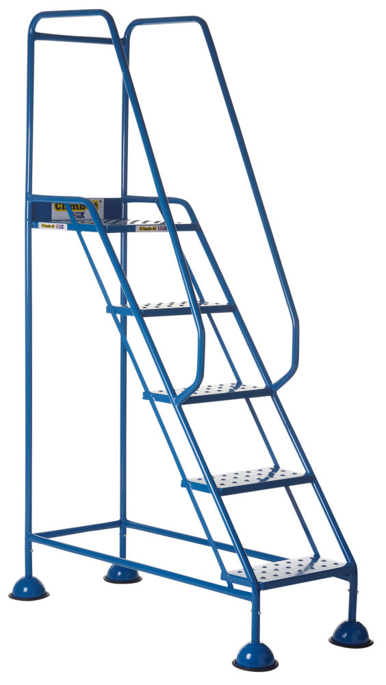 Climb-It® Blue Domed Feet Steps with Punched Metal Tread