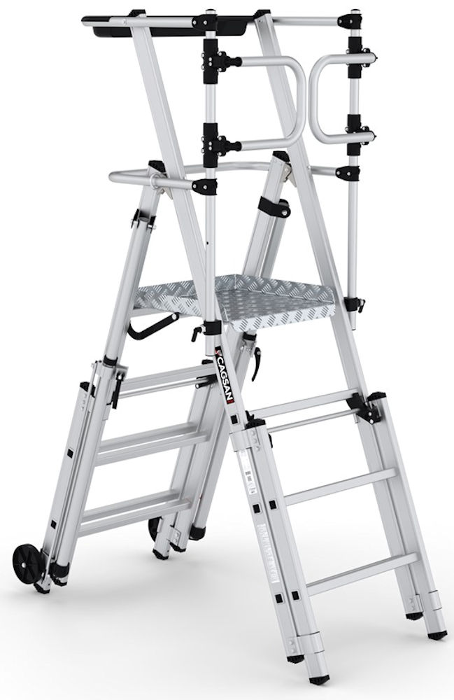 Climb-It Folding Telescopic Large Platform Steps with Safety Gate