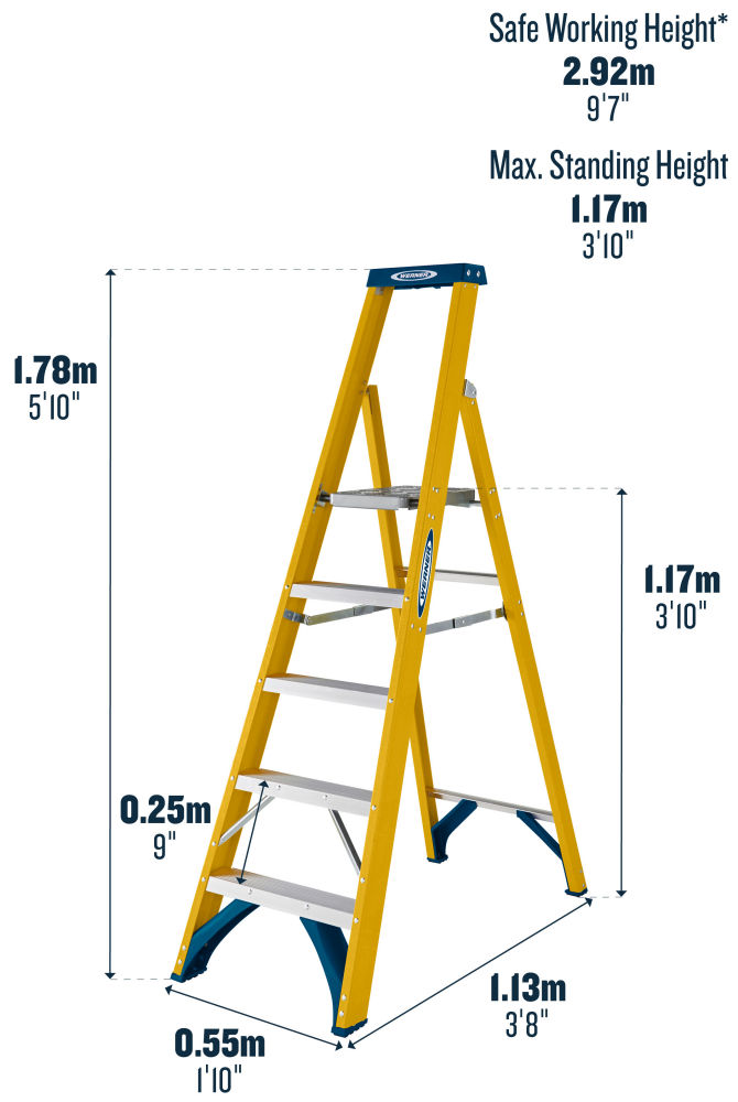 Werner 717 Series GRP Platform Step Ladders